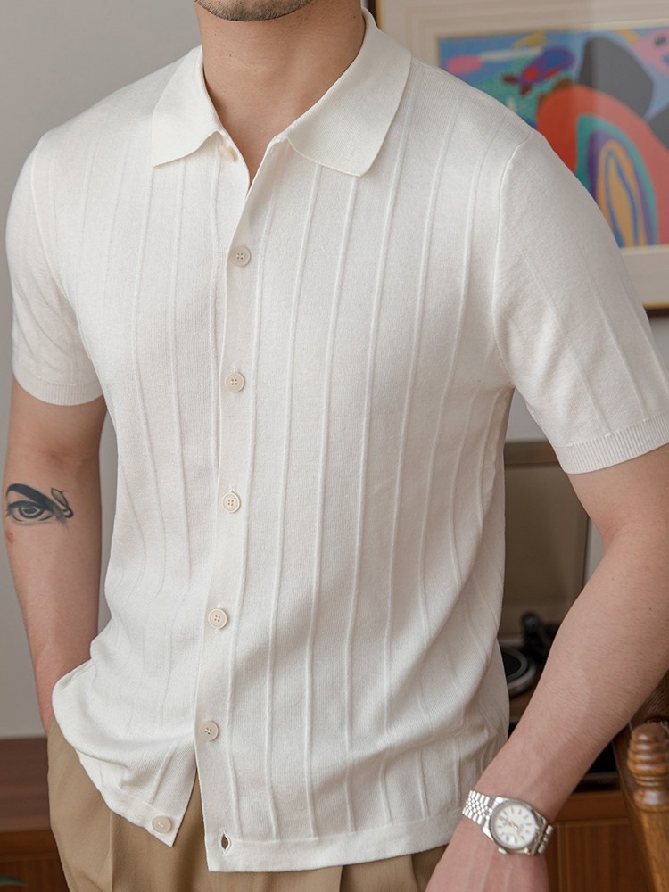 Short-Sleeve Polo Cardigan, picture 3 of 7