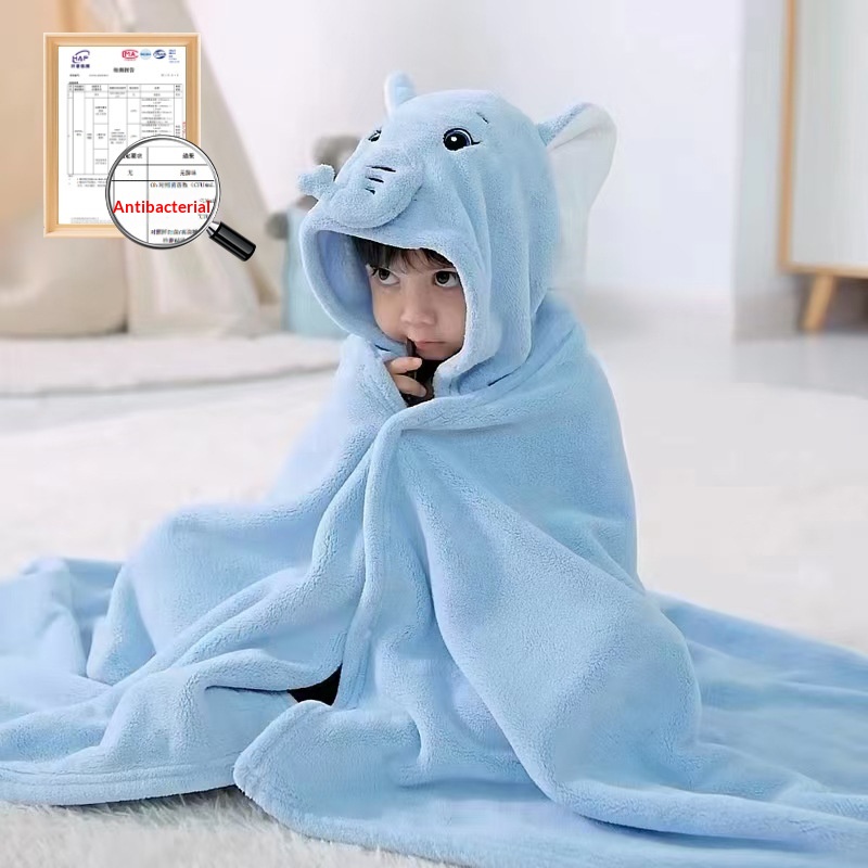 Childrens Bath Towel Boys And Girls Wearable Hooded Cape