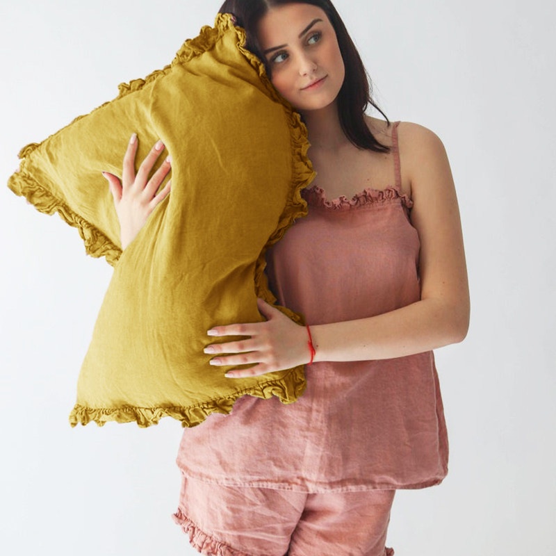 Linen Ruffled Pillowcase, picture 3 of 12