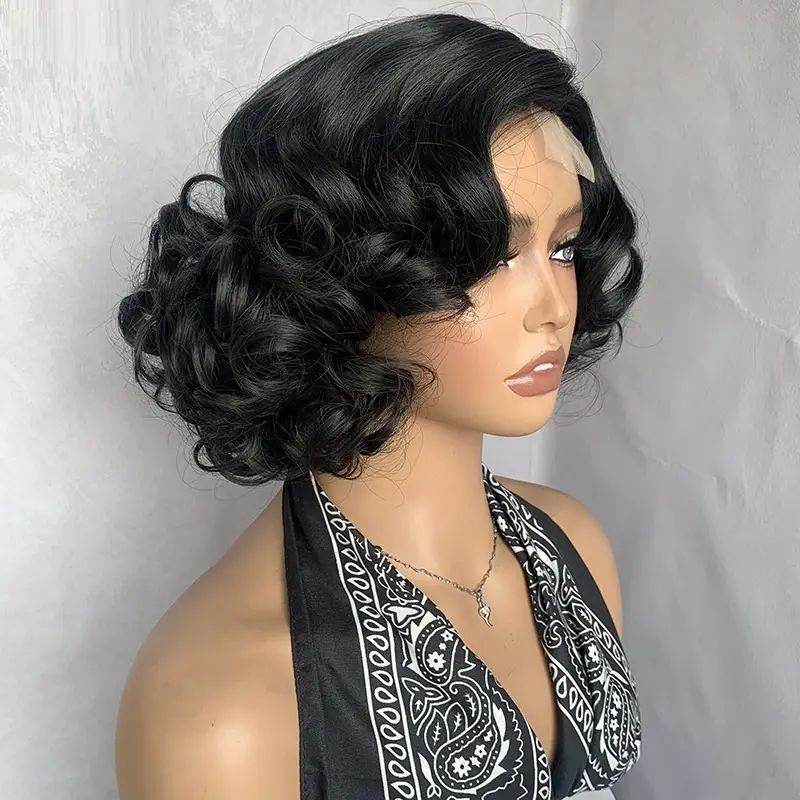 Lace Parted Egg Curl Big Wave Synthetic Wig Womens Headpiece