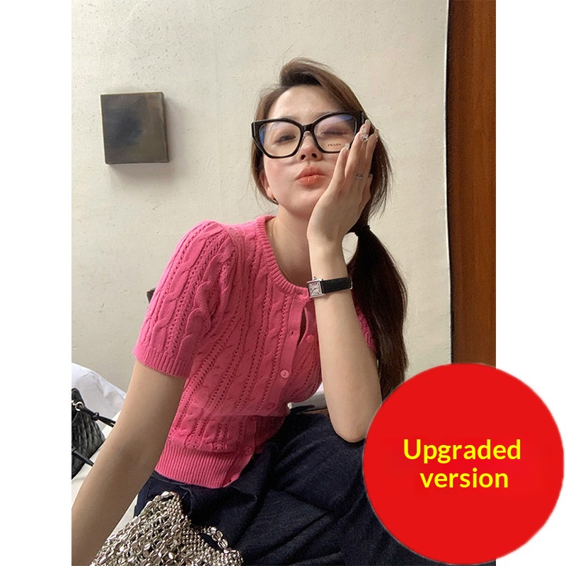 Korean-style Casual Slimming Short-sleeve Knit Top For Women Thumbnail 8