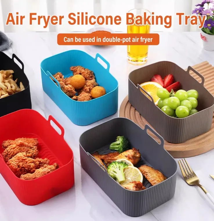 Square Air Fryer Silicone Baking Tray