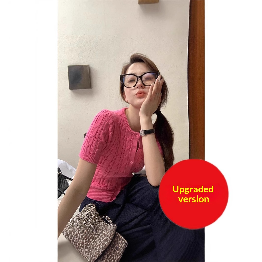 Korean-style Casual Slimming Short-sleeve Knit Top For Women Thumbnail 3