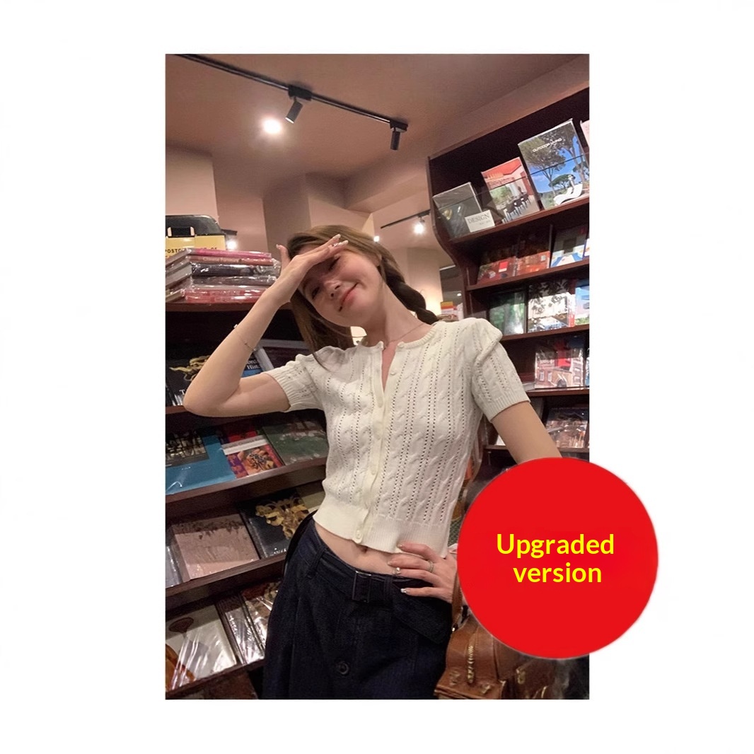 Korean-style Casual Slimming Short-sleeve Knit Top For Women Thumbnail 4