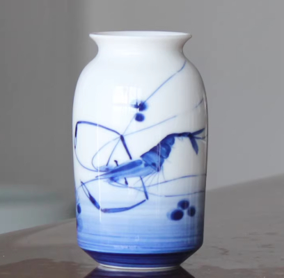 Decorative Tea Table Mini Blue-And-White Porcelain Vase
