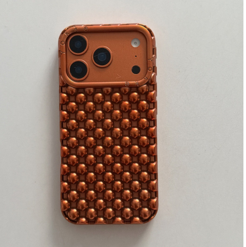 New Electroplated Solid-color Hollow Bead Phone Case
