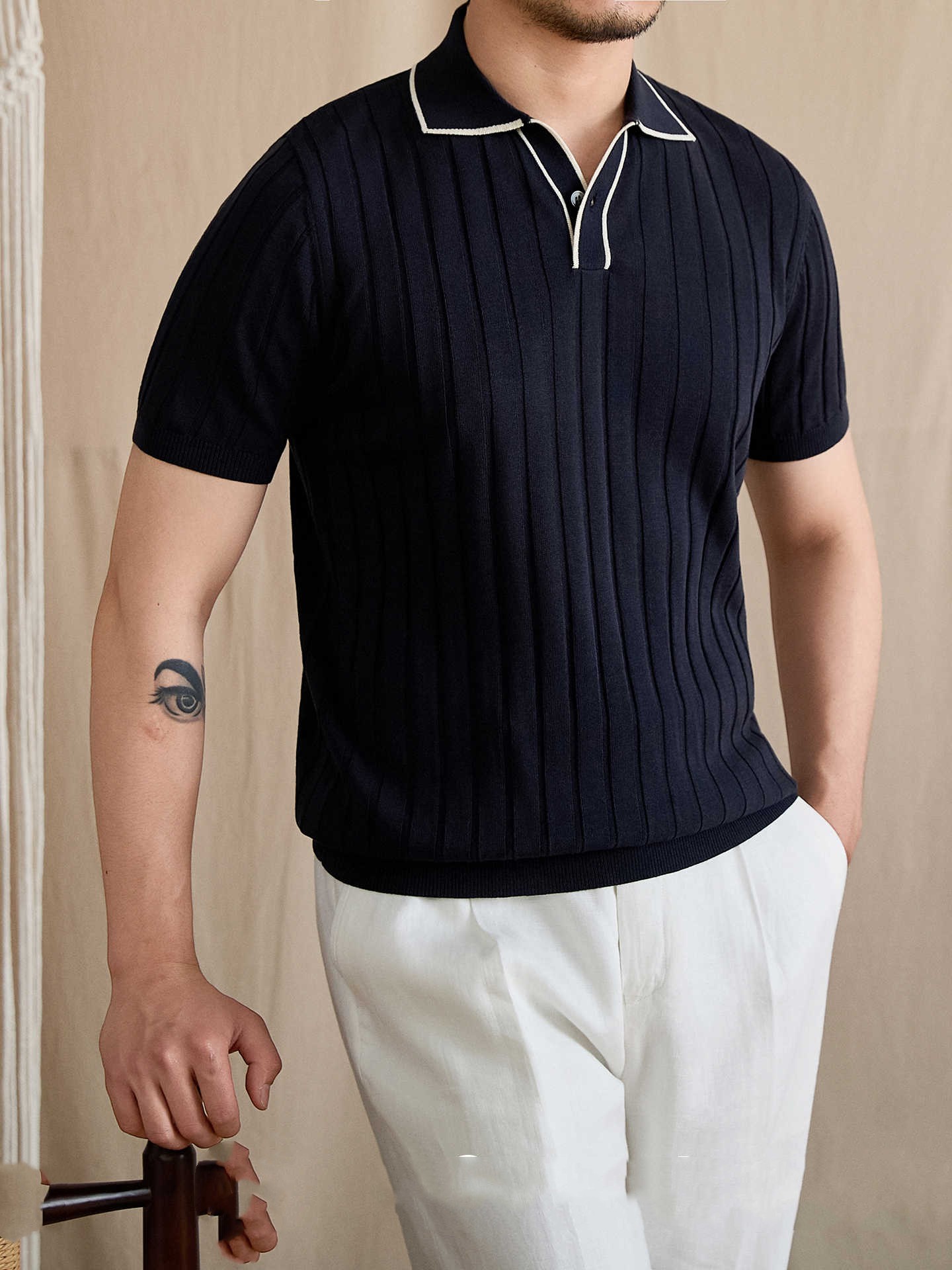 Lapel Knit Shirt, picture 3 of 5