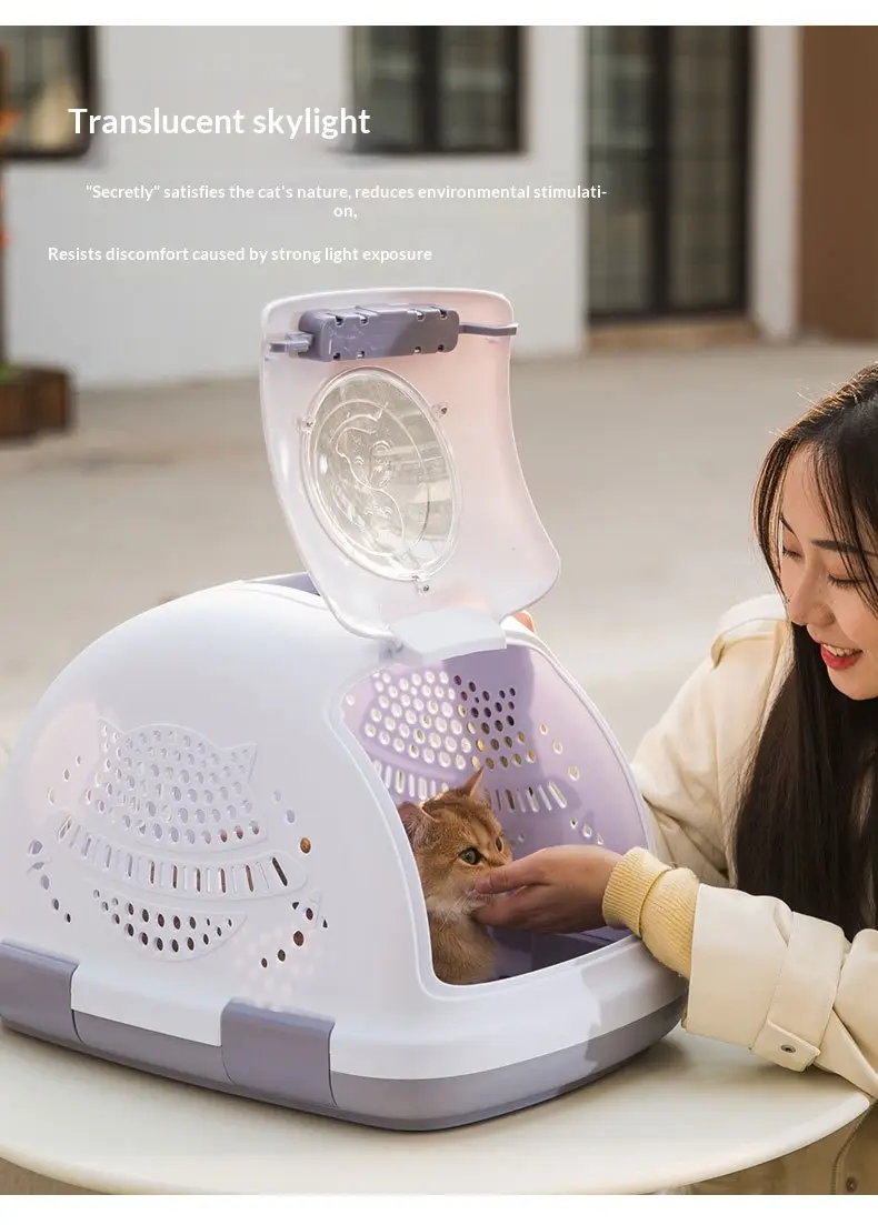 Pet Carrier Cat Cage Plastic Portable