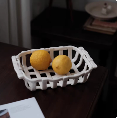 Ceramic Woven Fruit Basket, picture 5 of 5