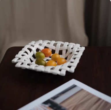 Ceramic Woven Fruit Basket, picture 4 of 5