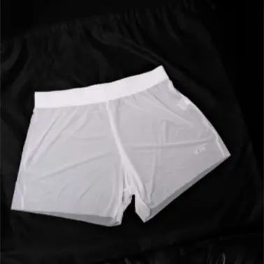 White Minimalist Antibacterial Home Sleep Shorts Youth Mesh Thin And Breathable