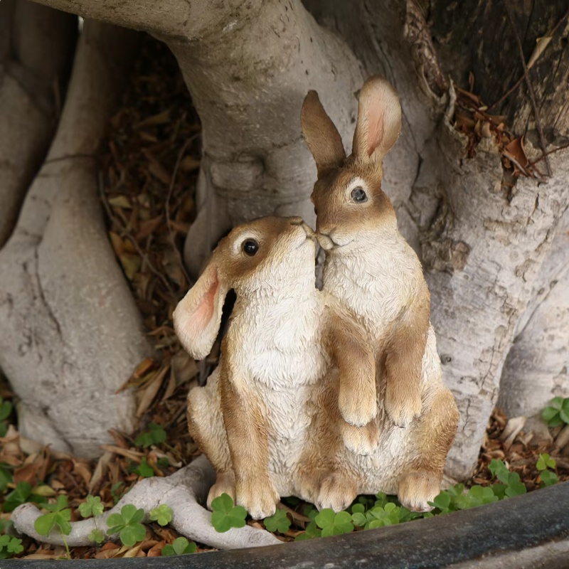 Resin Rabbit Statue For Home And Outdoor Garden Patio Decoration