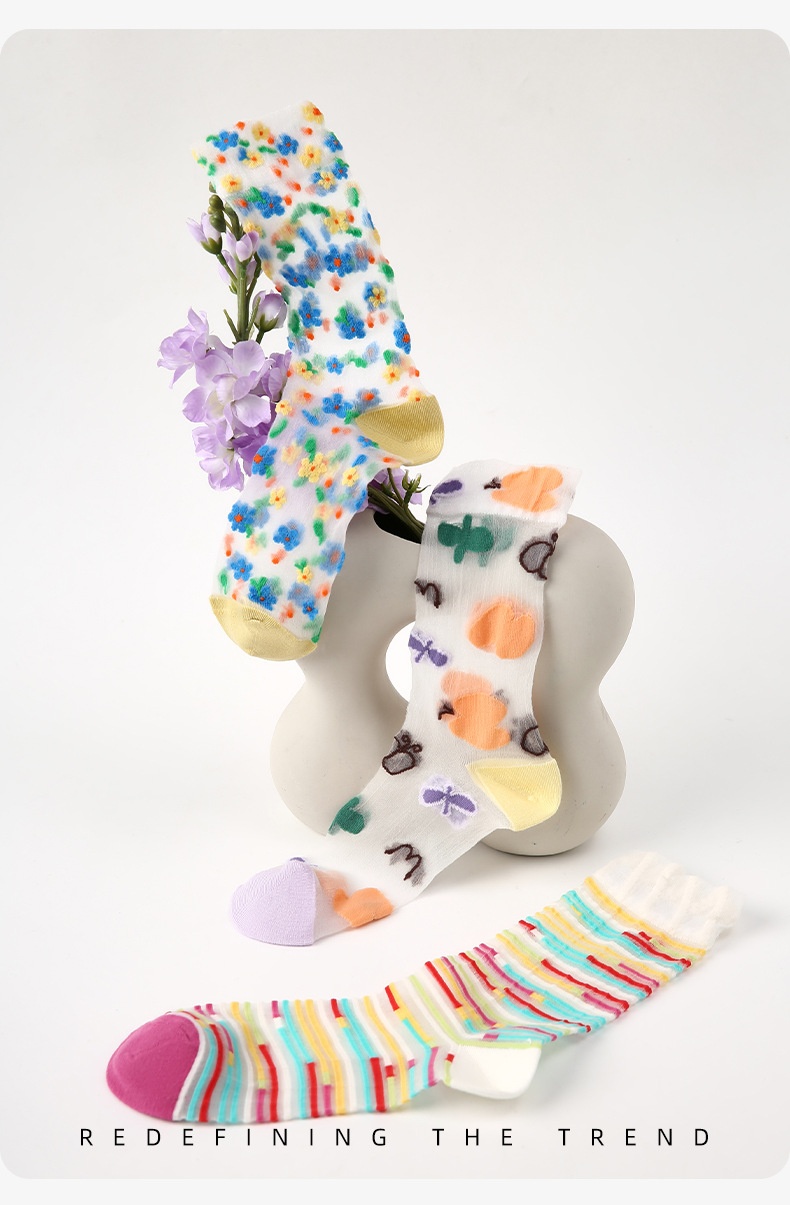 Breathable Thin Colorful Mesh Mid-calf Socks 35 30517bdb dd99 427a 80fb 188611d6aab6 trans