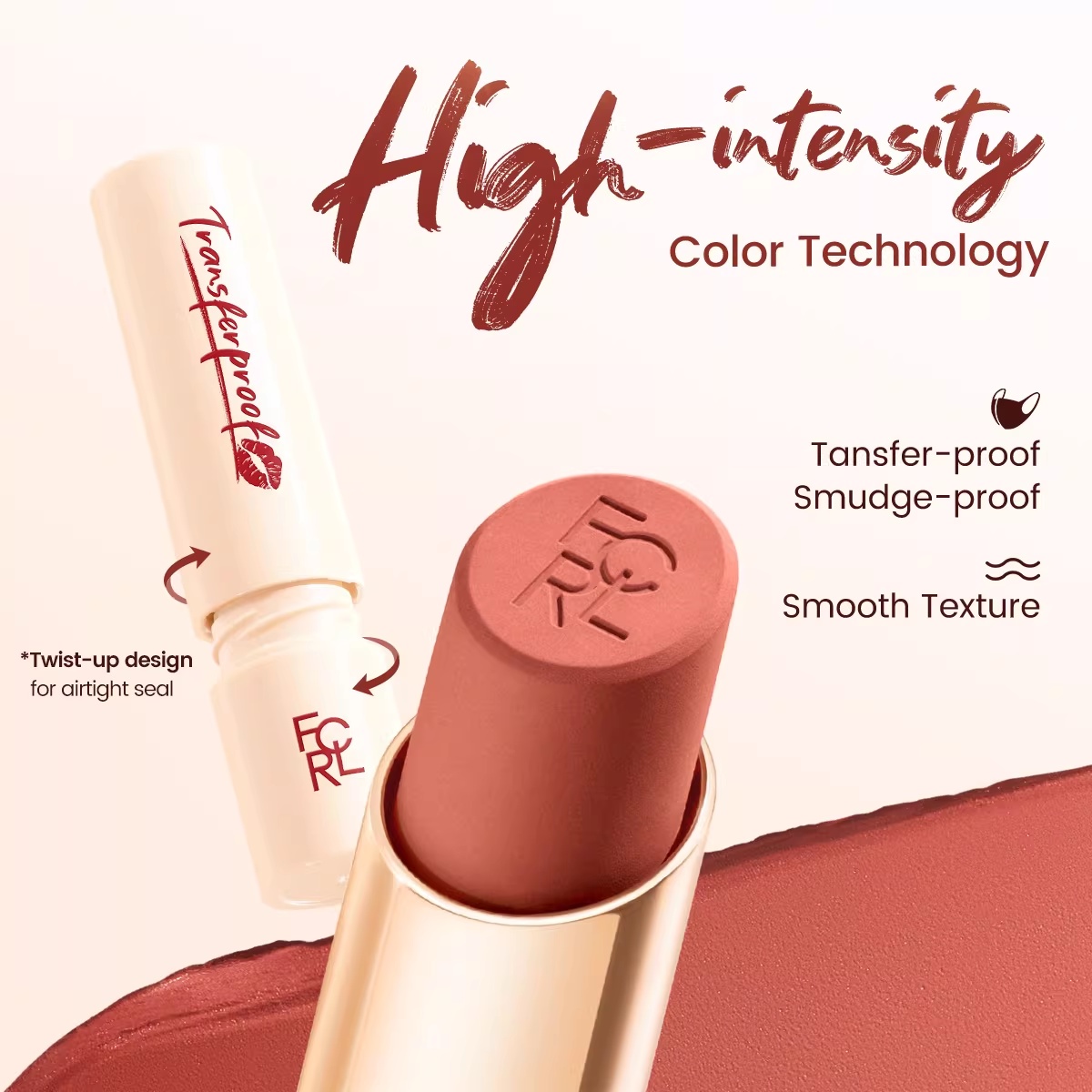 Matte Stain-Resistant Misty Finish Waterproof Moisturizing Long-Lasting Natural-Looking Lipstick