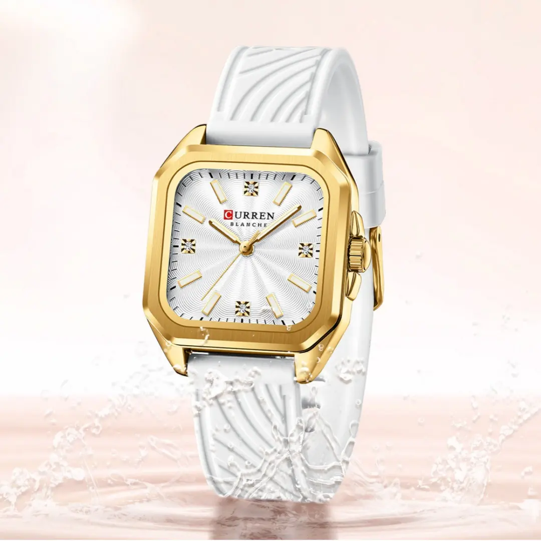 Womens Square Small Dial Waterproof Quartz Silicone