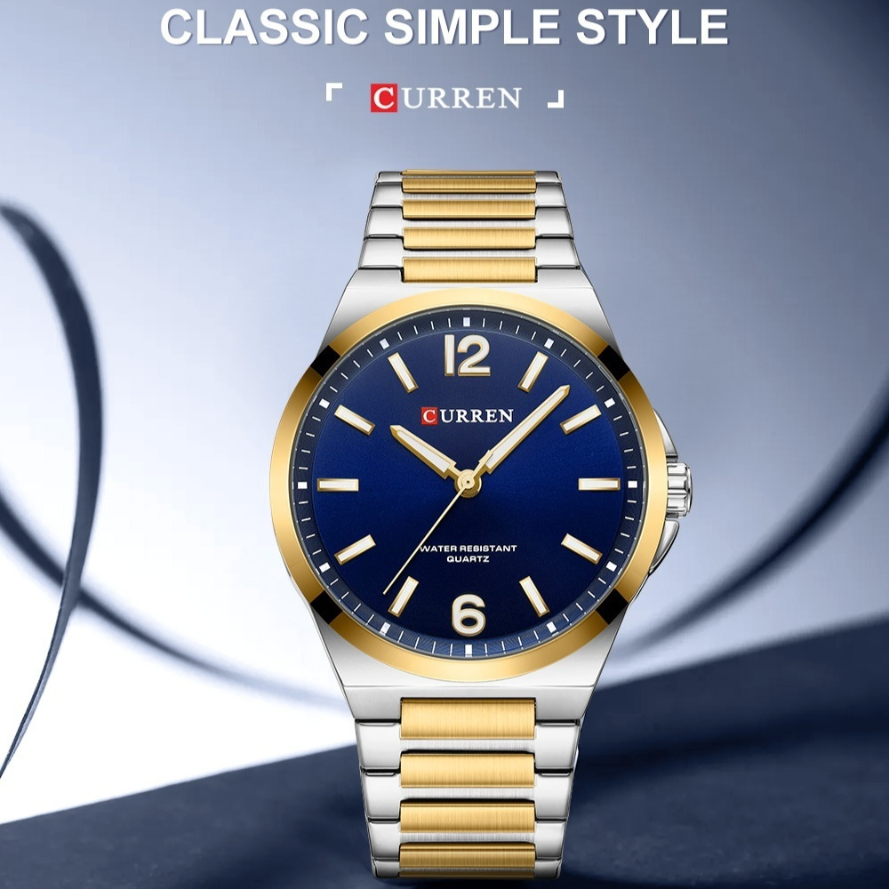 Men's Simple Waterproof Quartz Wristwatch With Steel Band Business Style