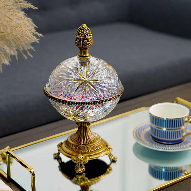 Glass decorative storage jar ornament