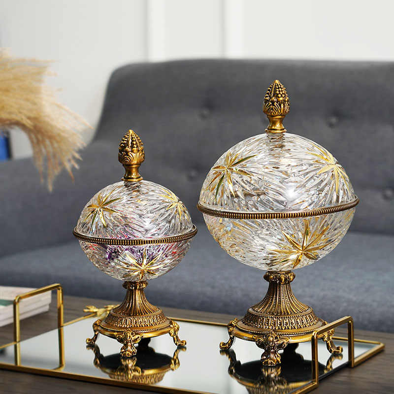 Glass decorative storage jar ornament