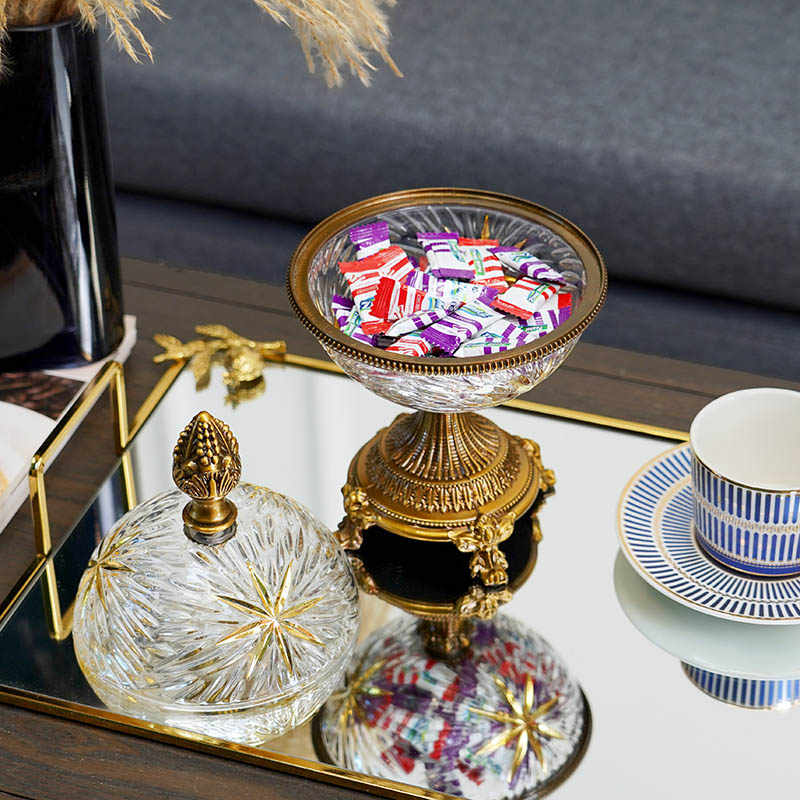 Glass decorative storage jar ornament