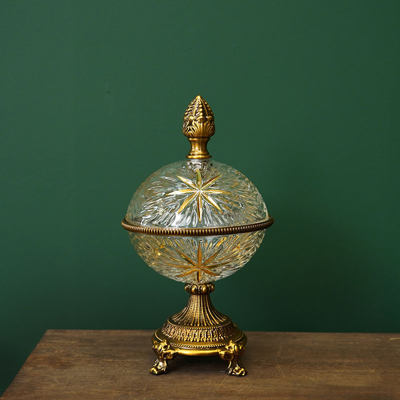 Glass decorative storage jar ornament