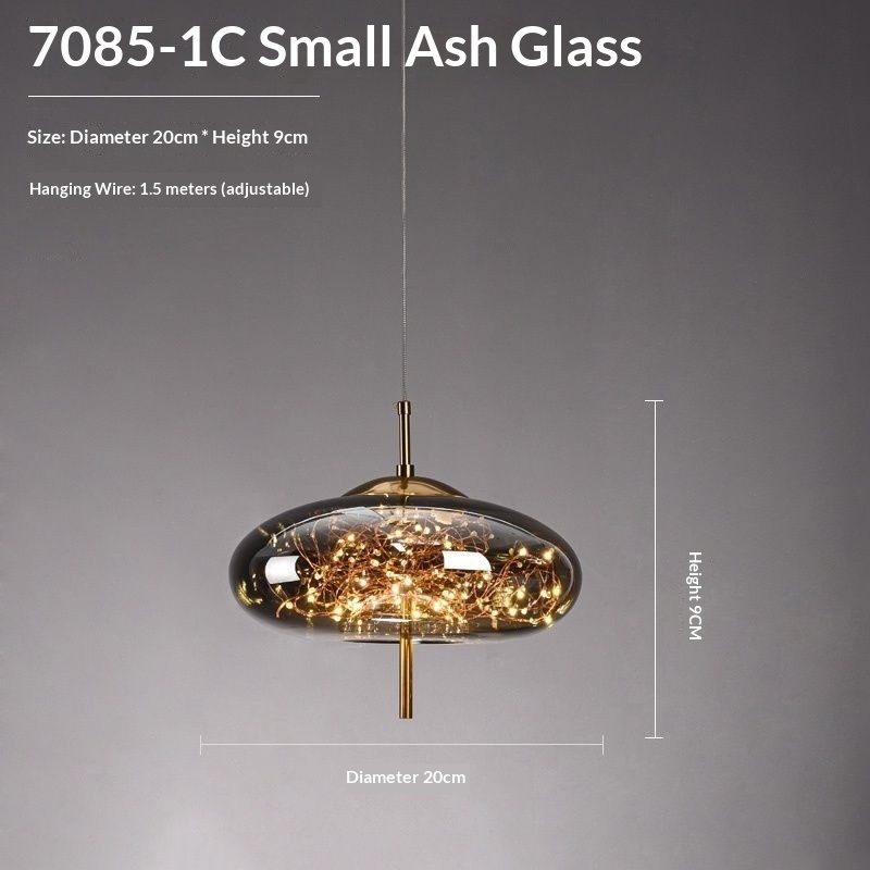 Nordic Bar-style Starry Ceiling Bedside Glass Chandelier