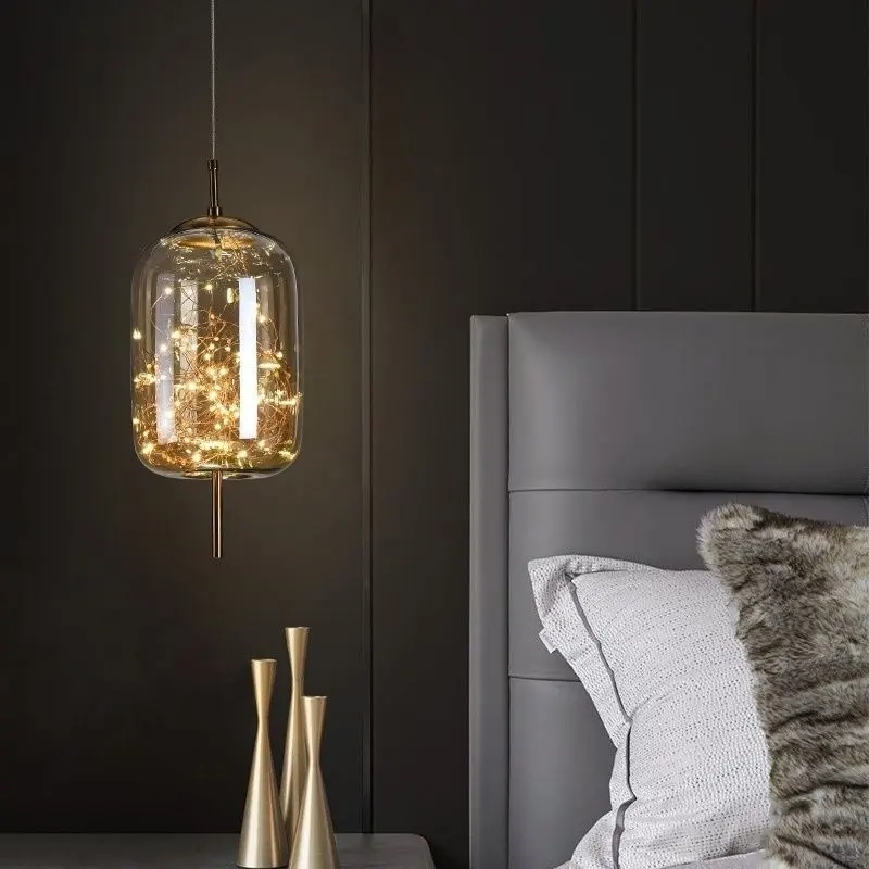 Nordic Bar-style Starry Ceiling Bedside Glass Chandelier
