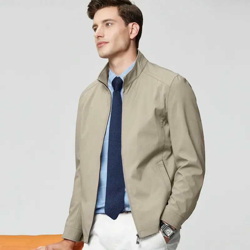 Simple Windproof Men's Stand-Up Collar Jacket