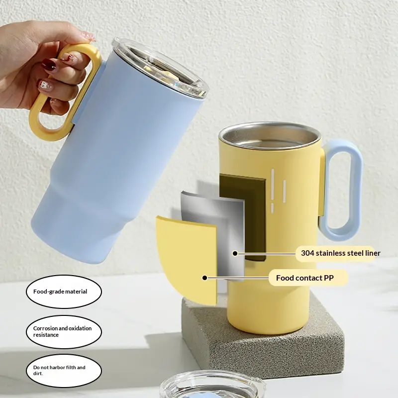 Double-Walled 304 Stainless Steel Light-Luxury High-End Coffee Mug