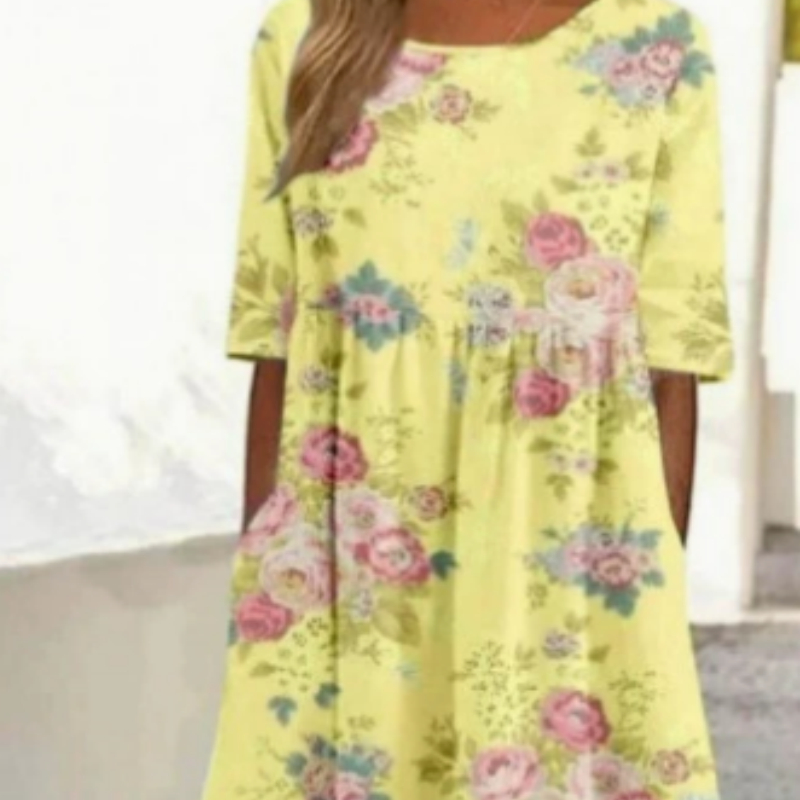 Fashionable Digital-print Wide-fit Dress