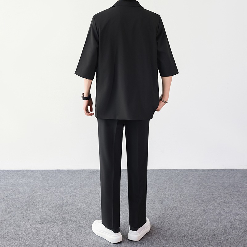 Summer-Ready Korean Style Short-Sleeve Blazer Suit