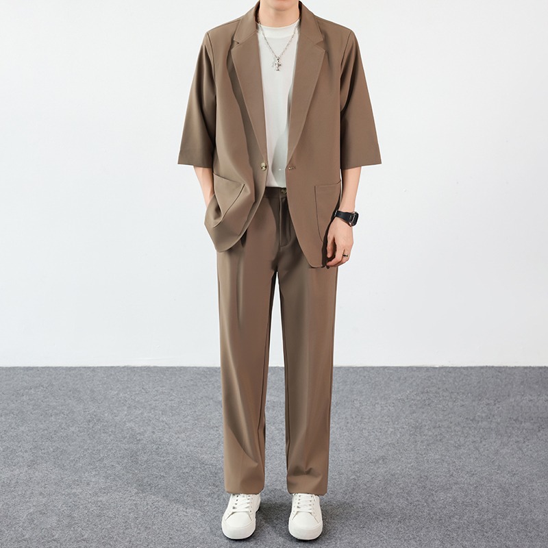 Summer-Ready Korean Style Short-Sleeve Blazer Suit