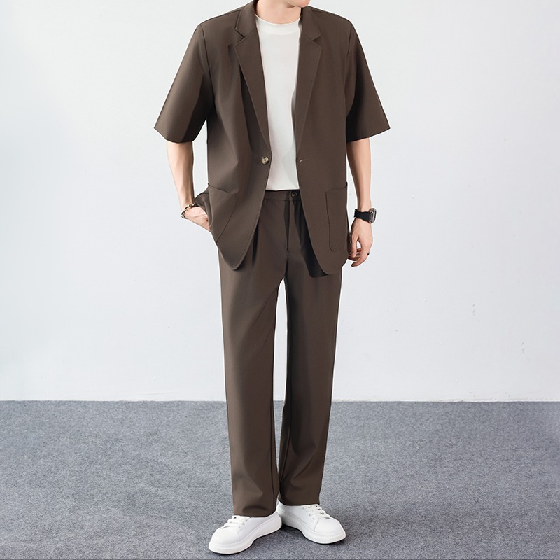 Summer-Ready Korean Style Short-Sleeve Blazer Suit