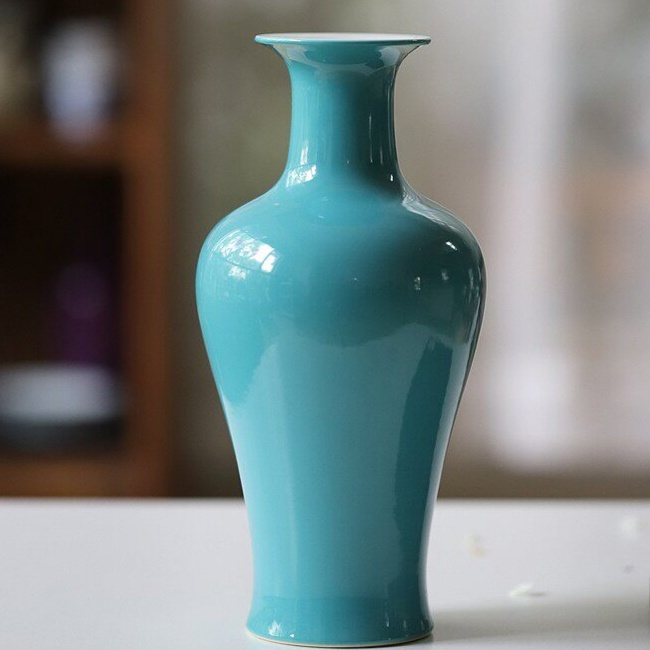 Handmade ceramic vase ornament (azure guanyin vase)