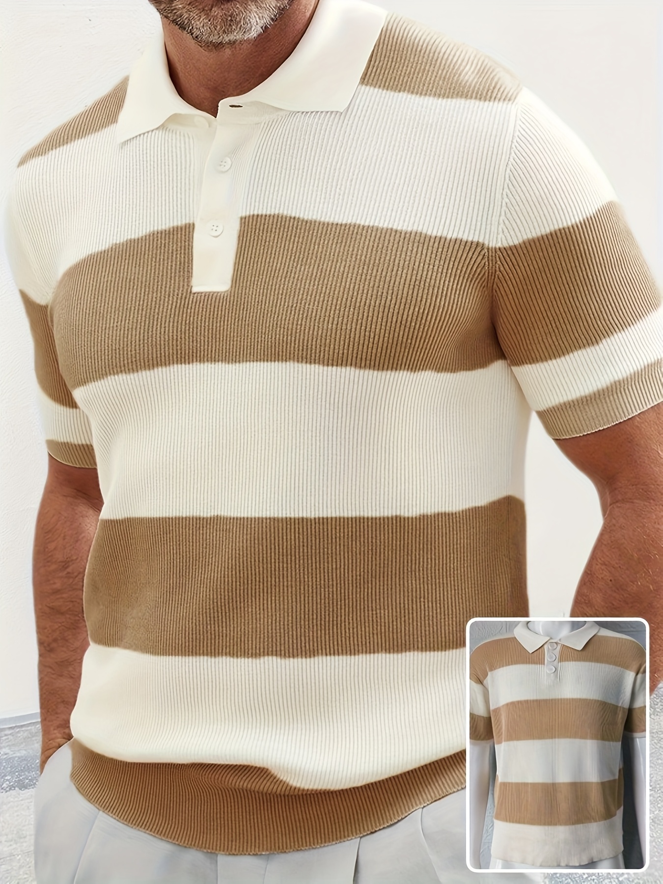 Mens Clothing Summer Fashion Lapel Sweater Short Sleeve Men Clothing Men Wears - Image 9