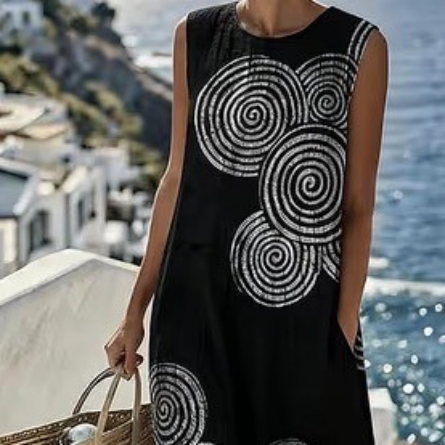 Printed Ladies Fashion Slim Print Dress