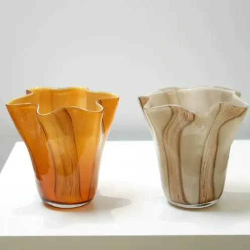 Minimalist White Crackle Glaze Flower Vase