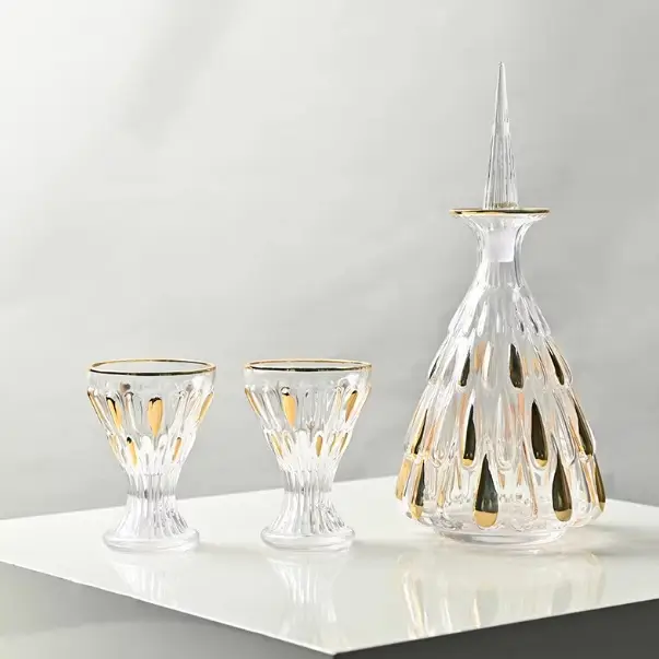 Exquisite Crystal Wine Set Showroom Table Decorative Ornaments Three-Piece Set