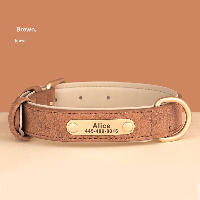 Creative And Versatile Double-layer Leather Pet Dog Collar