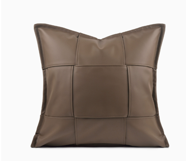 Simple Modern Pillow High-Quality Leather Long Lumbar Pillow Cushion