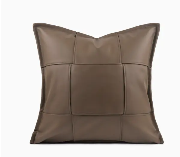 Simple Modern Pillow High-Quality Leather Long Lumbar Pillow Cushion