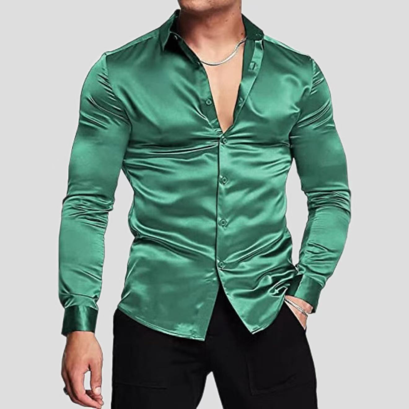 Men's Fashion Lapel Casual Long-Sleeve Shirt