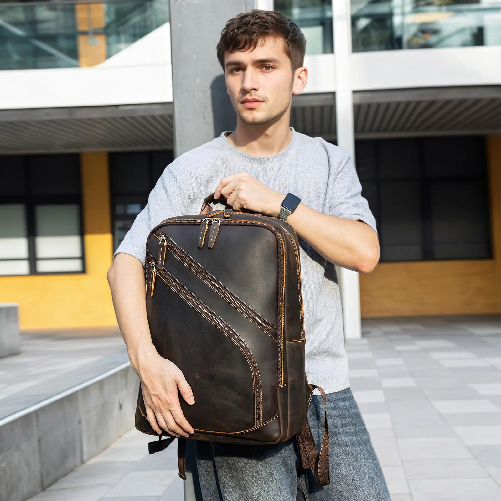Foreign Trade Best-Selling Crazy Horse Leather Men's