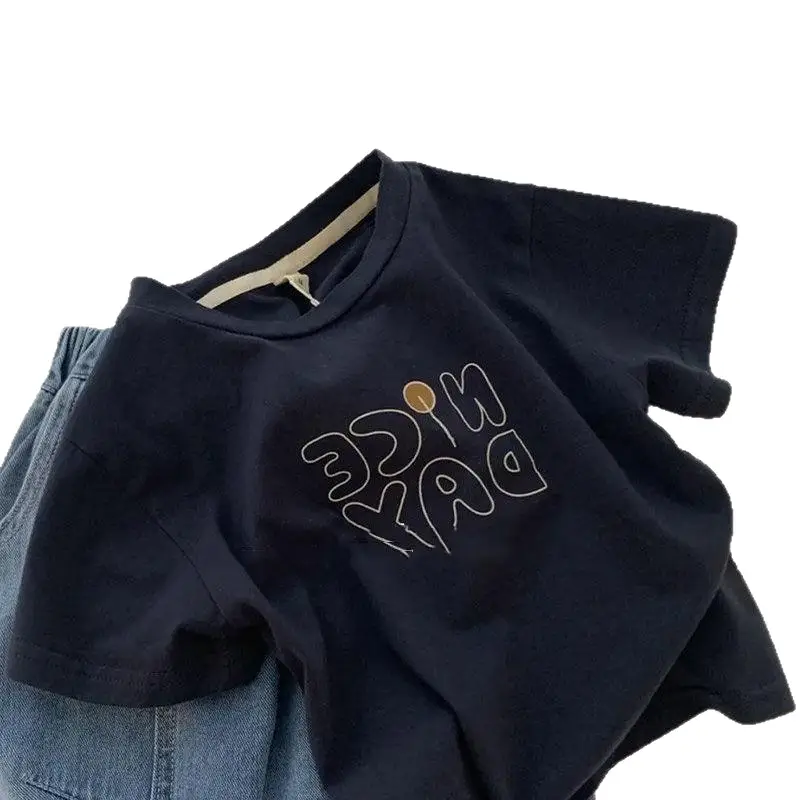 Summer Stylish Cotton Short-sleeve T-shirts For Boys And Girls