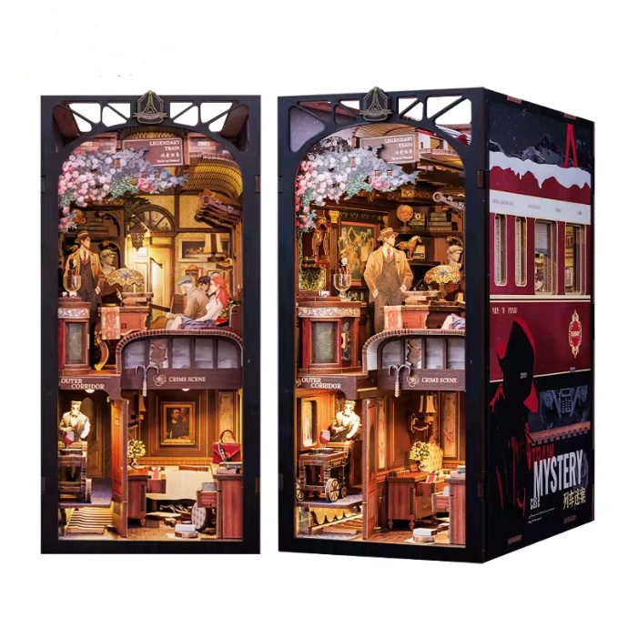 DIY Wooden 3D Assembled Bookshelf Model Toy