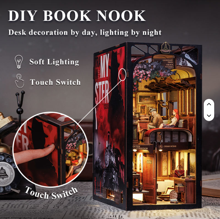DIY Wooden 3D Assembled Bookshelf Model Toy