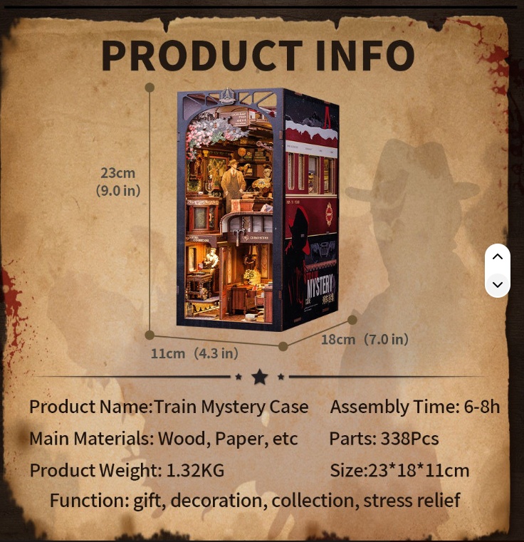 DIY Wooden 3D Assembled Bookshelf Model Toy