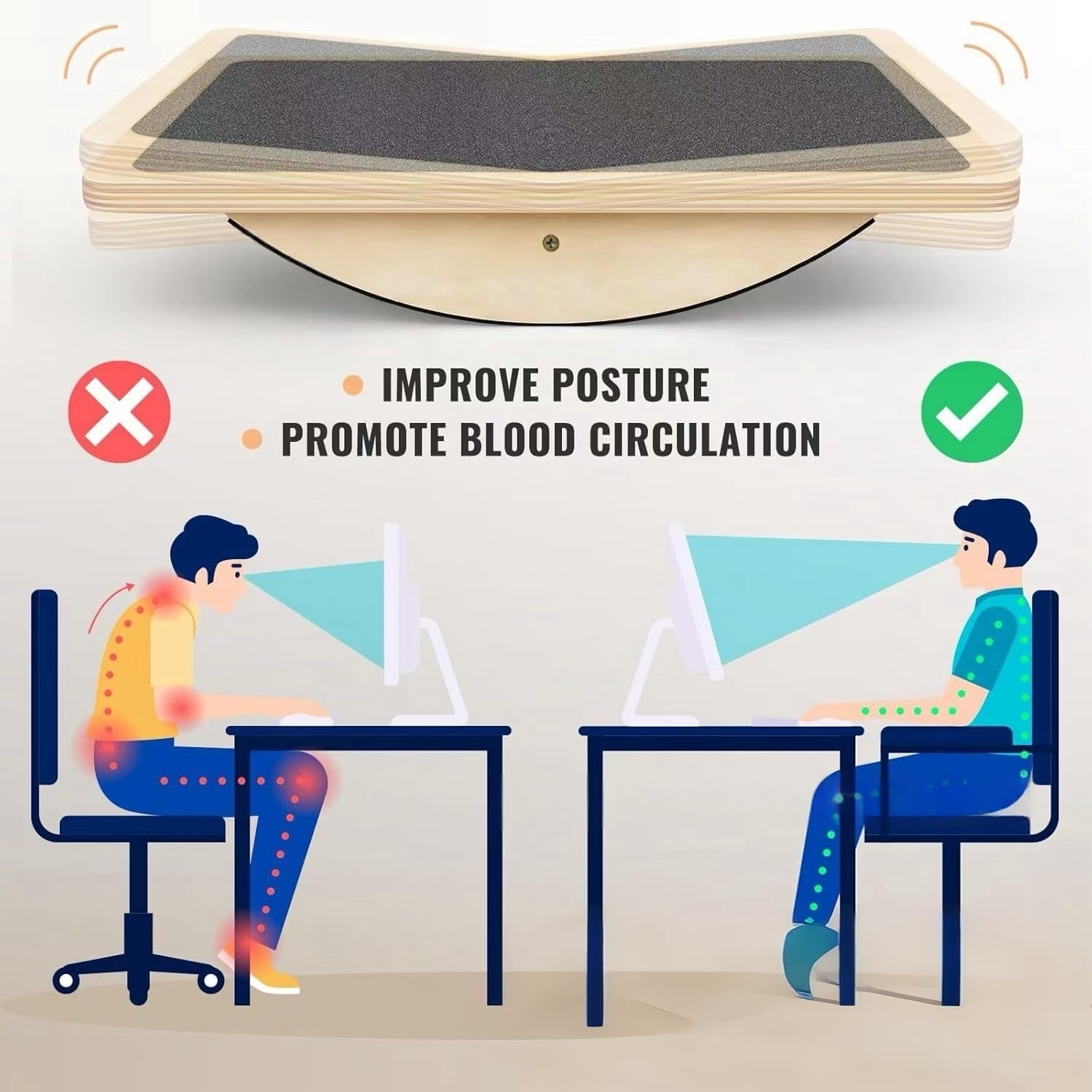 Planche d'équilibre en bois — Améliore ton équilibre - image 1