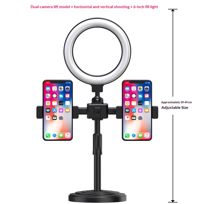 Dual- And Tri-Camera Phone Desktop Live Streaming Fill Light Ring Stand Kit Beauty Photo LED Ring Light