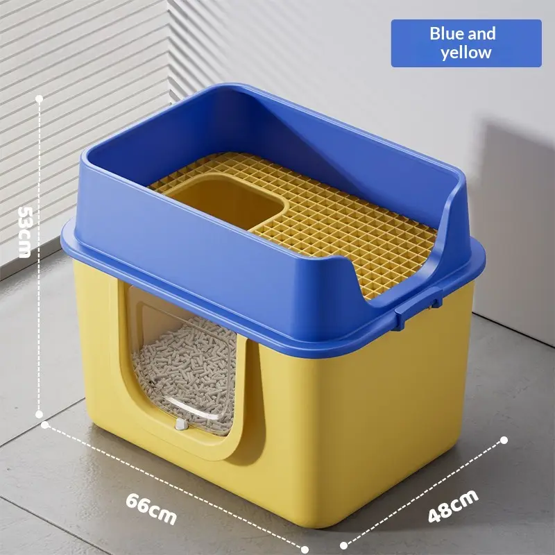 Extra-large Fully Enclosed Litter Box With Sand-trapping Features