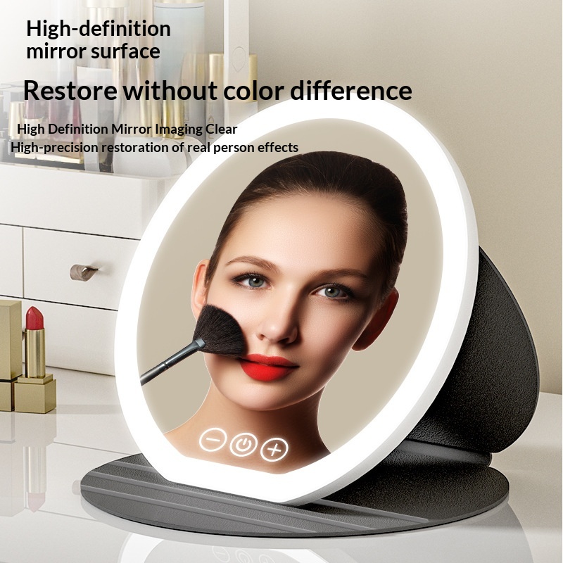 LED Makeup Portable Foldable With Lights Dressing Table Desktop Fill-light Mirror